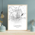 Laredo Texas City Map Poster - GroovyGrove