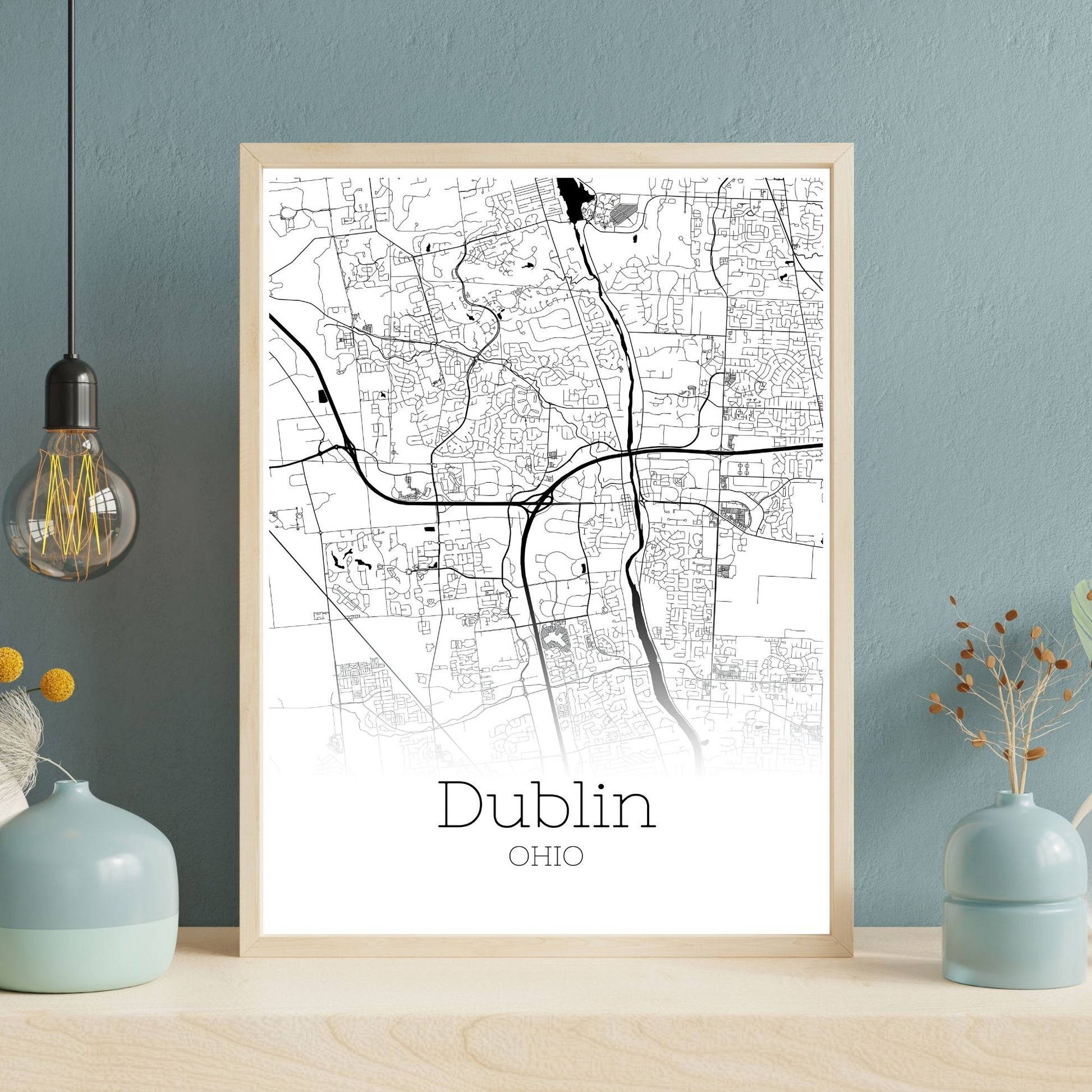 Dublin Ohio City Map Poster - GroovyGrove