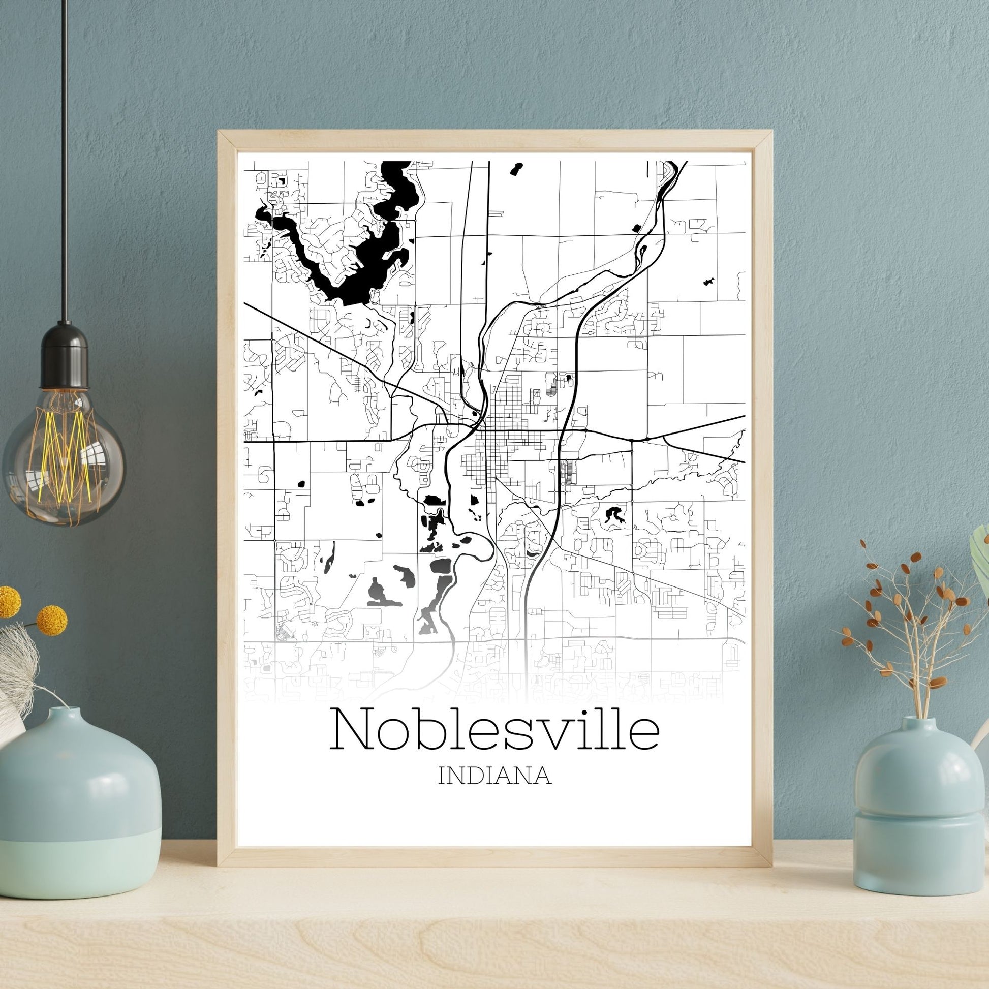 Noblesville Indiana City Map Poster - GroovyGrove