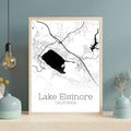 Lake Elsinore California City Map Poster - GroovyGrove