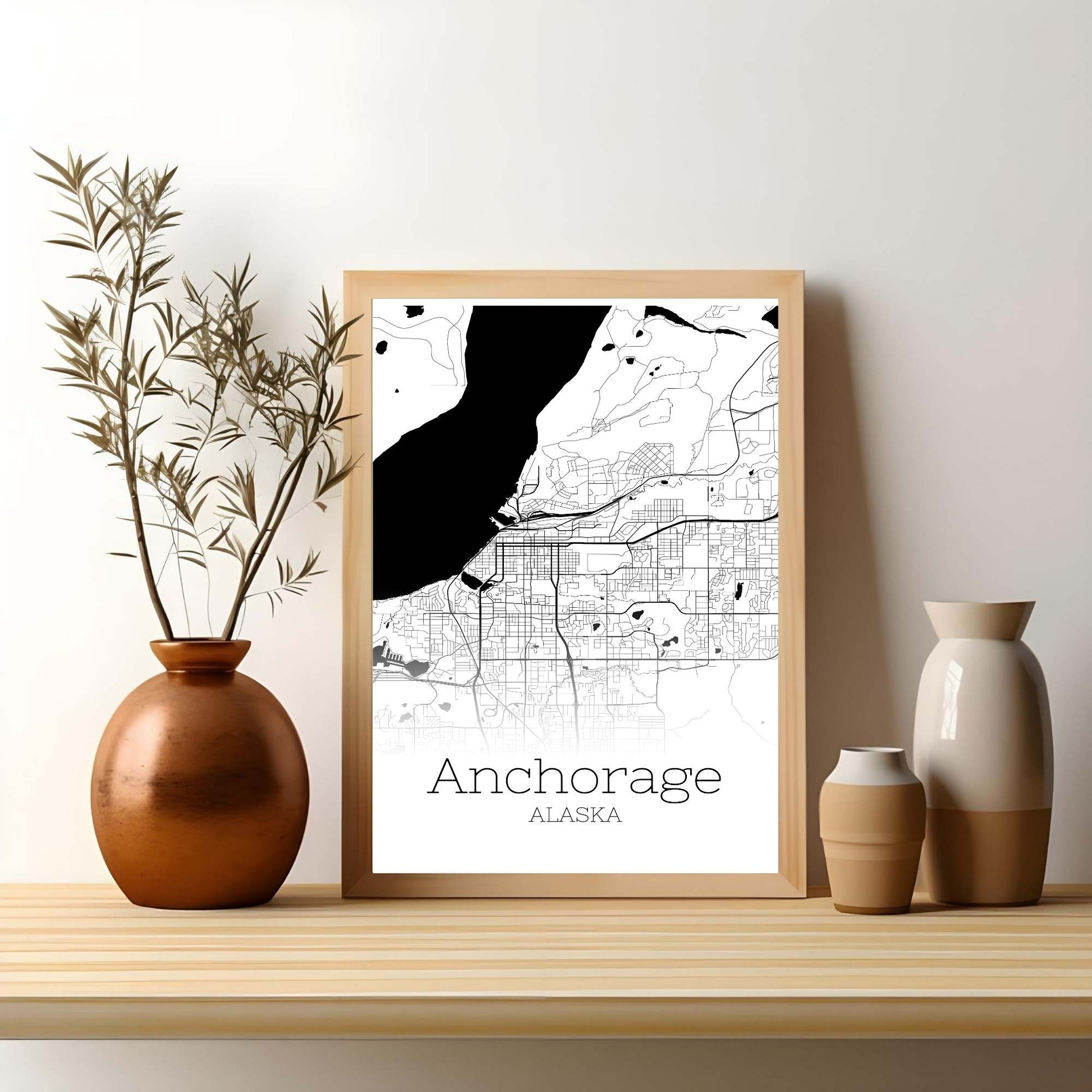 Anchorage Alaska City Map Poster - GroovyGrove