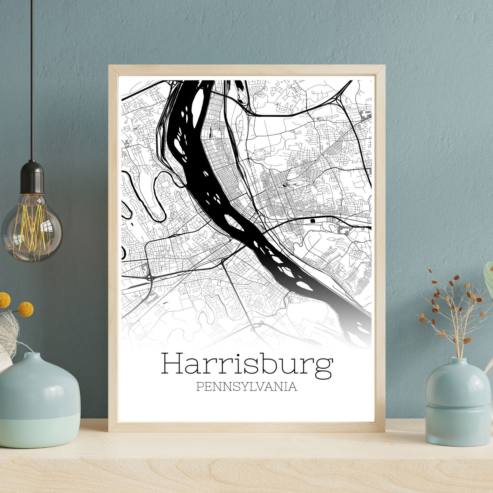 Harrisburg Pennsylvania City Map Poster - GroovyGrove