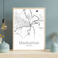 Manhattan Kansas City Map Poster - GroovyGrove