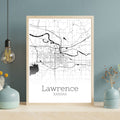 Lawrence Kansas City Map Poster - GroovyGrove