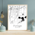 Portage Michigan City Map Poster - GroovyGrove