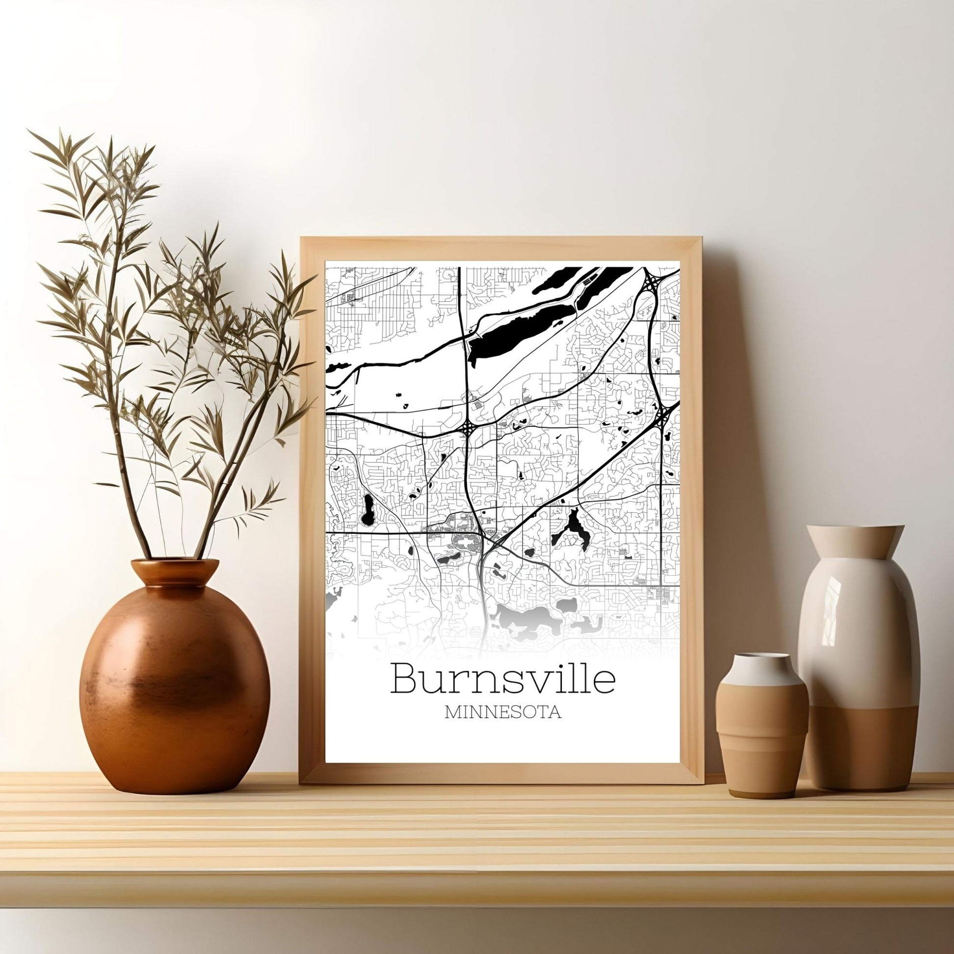 Burnsville Minnesota City Map Poster - GroovyGrove