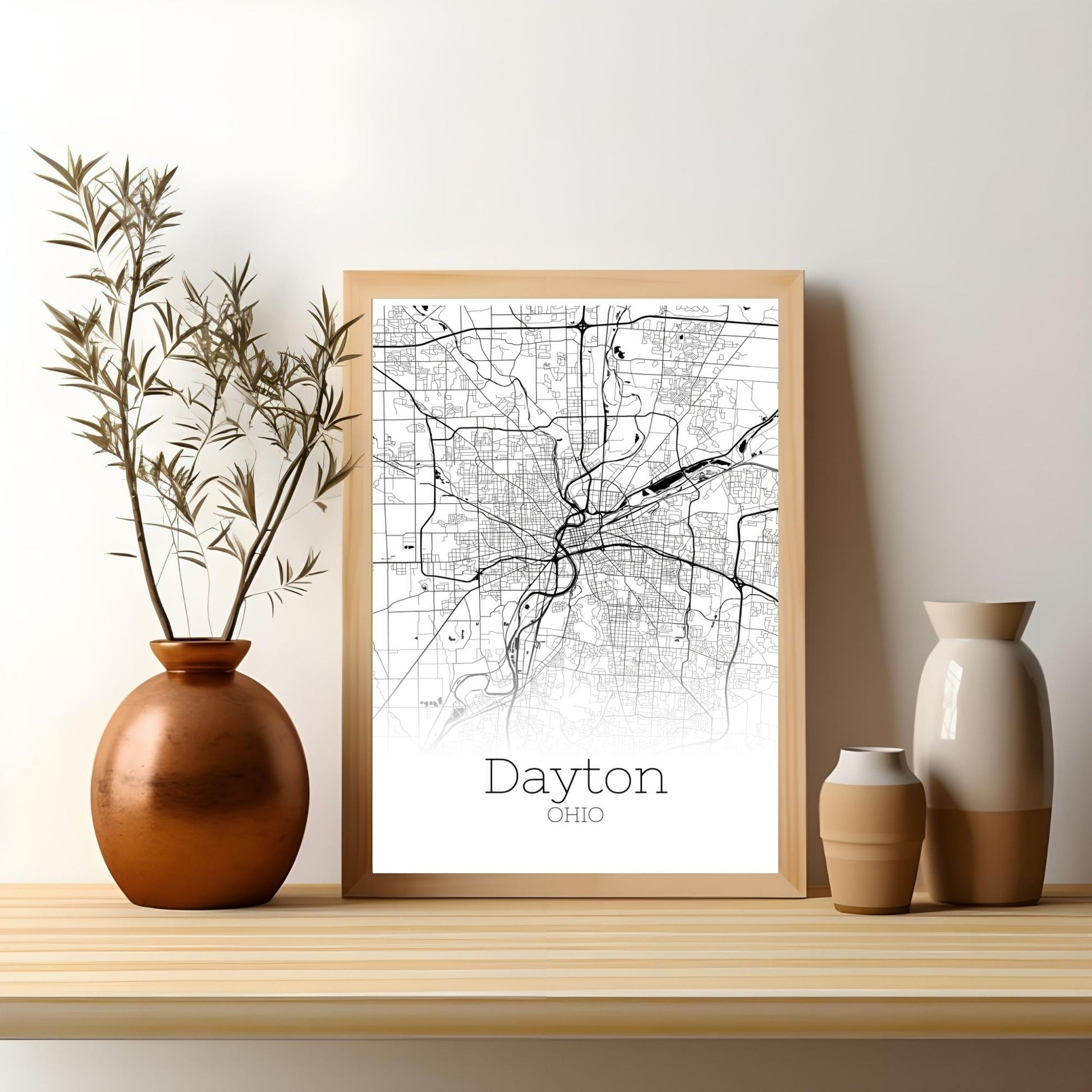 Dayton Ohio City Map Poster - GroovyGrove