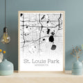 St. Louis Park Minnesota City Map Poster - GroovyGrove