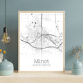 Minot North Dakota City Map Poster - GroovyGrove