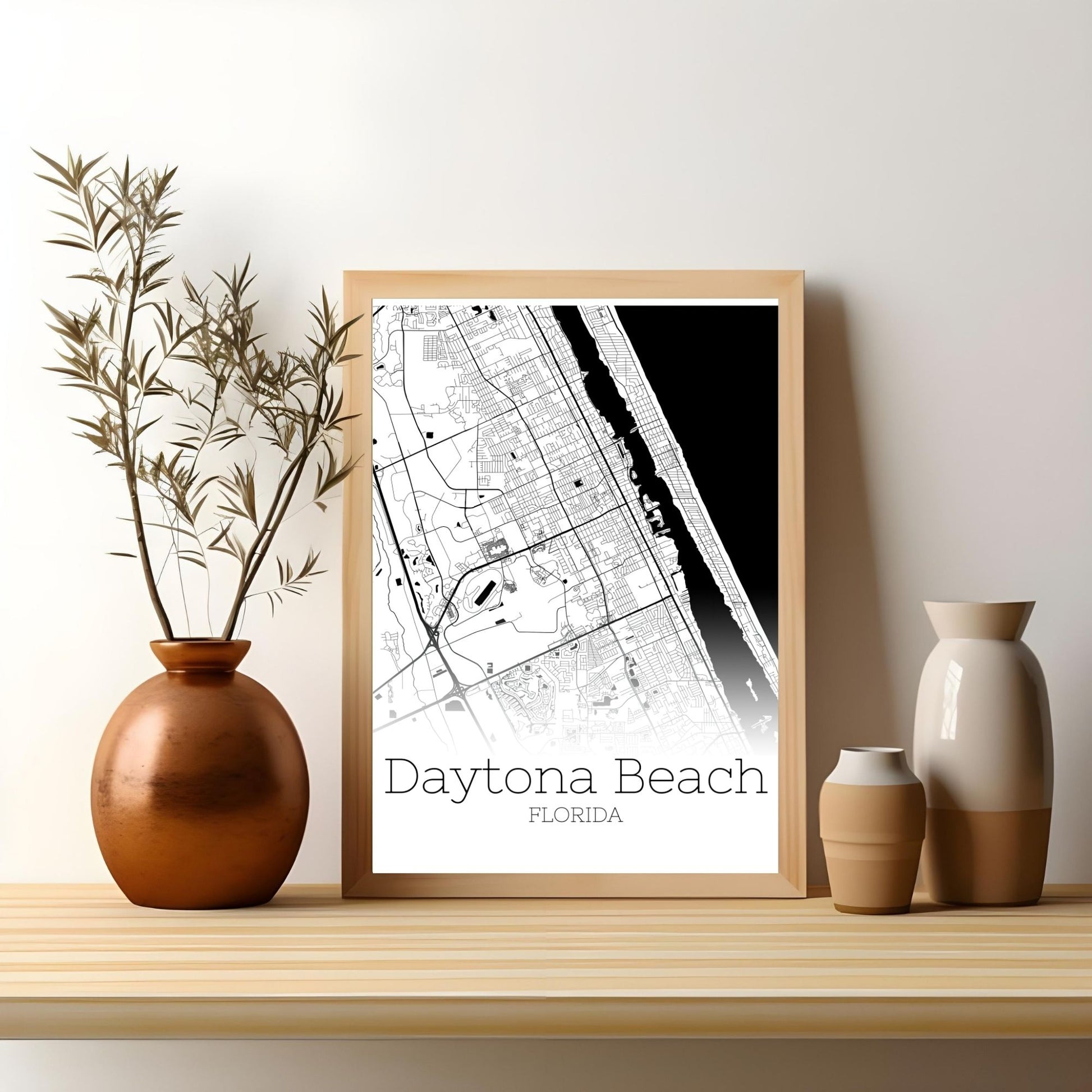 Daytona Beach Florida City Map Poster - GroovyGrove