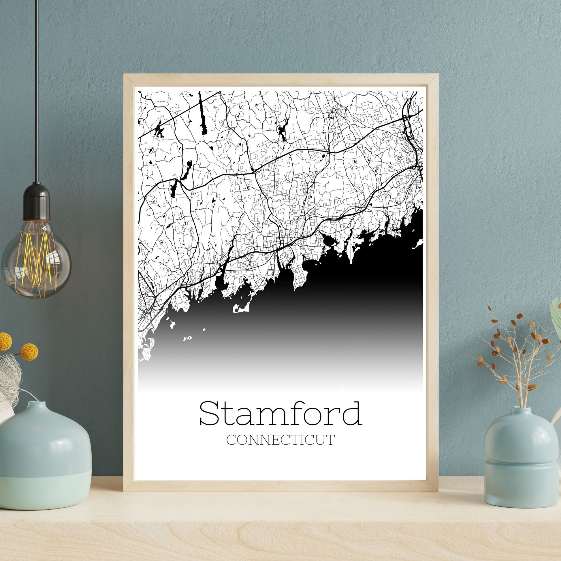 Stamford Connecticut City Map Poster - GroovyGrove