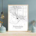 Palmdale California City Map Poster - GroovyGrove