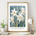 December Birthday Flower Market Poster - GroovyGrove