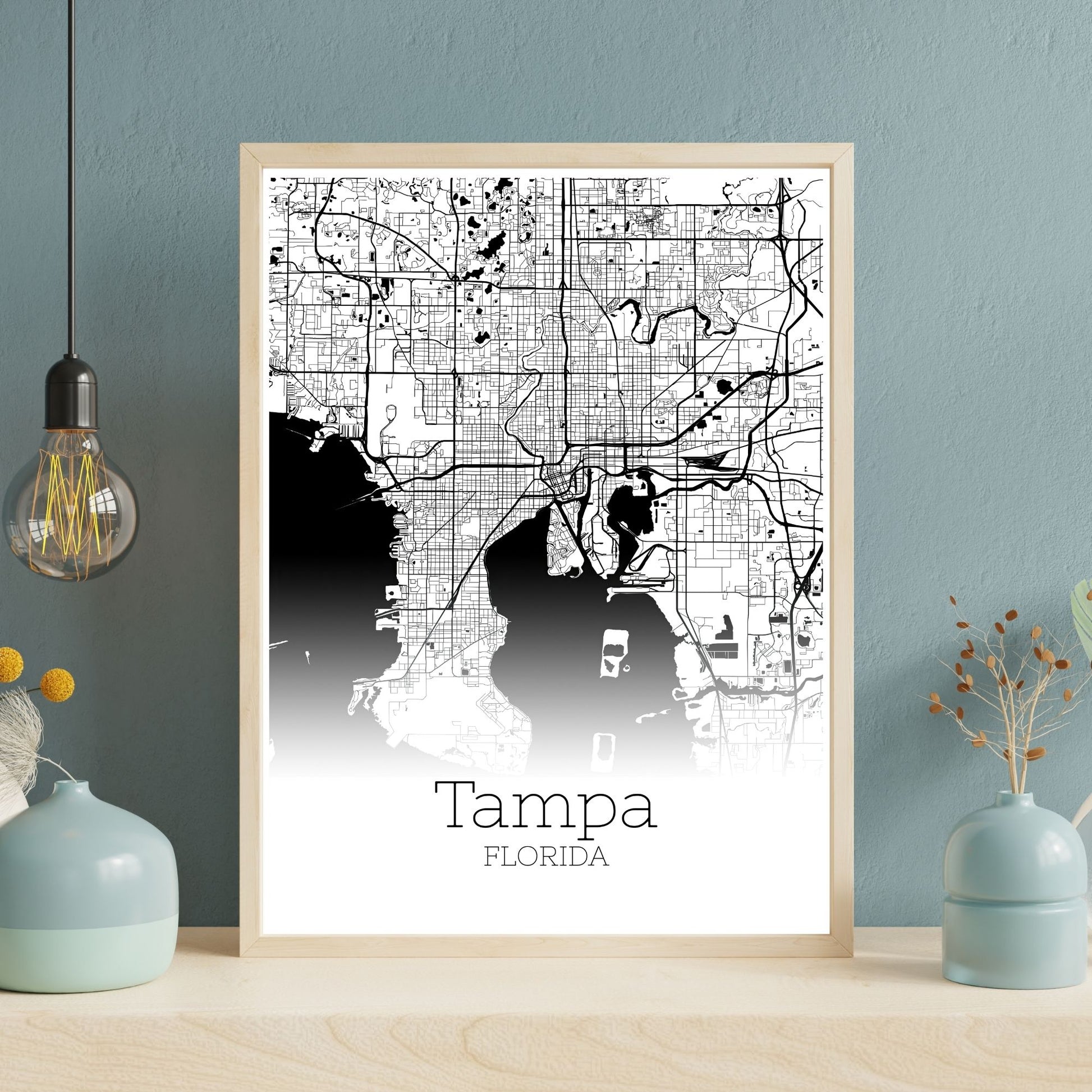 Tampa Florida City Map Poster - GroovyGrove