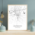 Jackson Tennessee City Map Poster - GroovyGrove