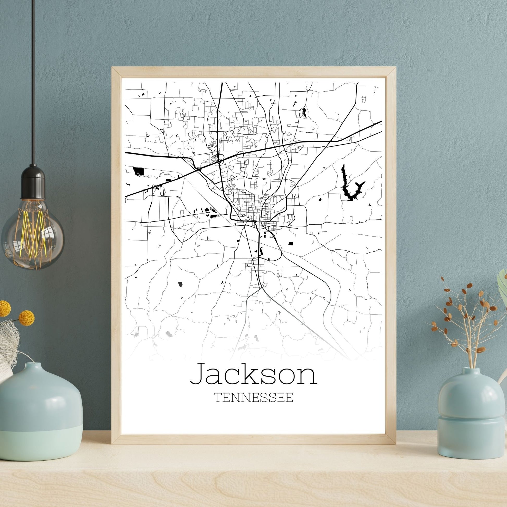 Jackson Tennessee City Map Poster - GroovyGrove