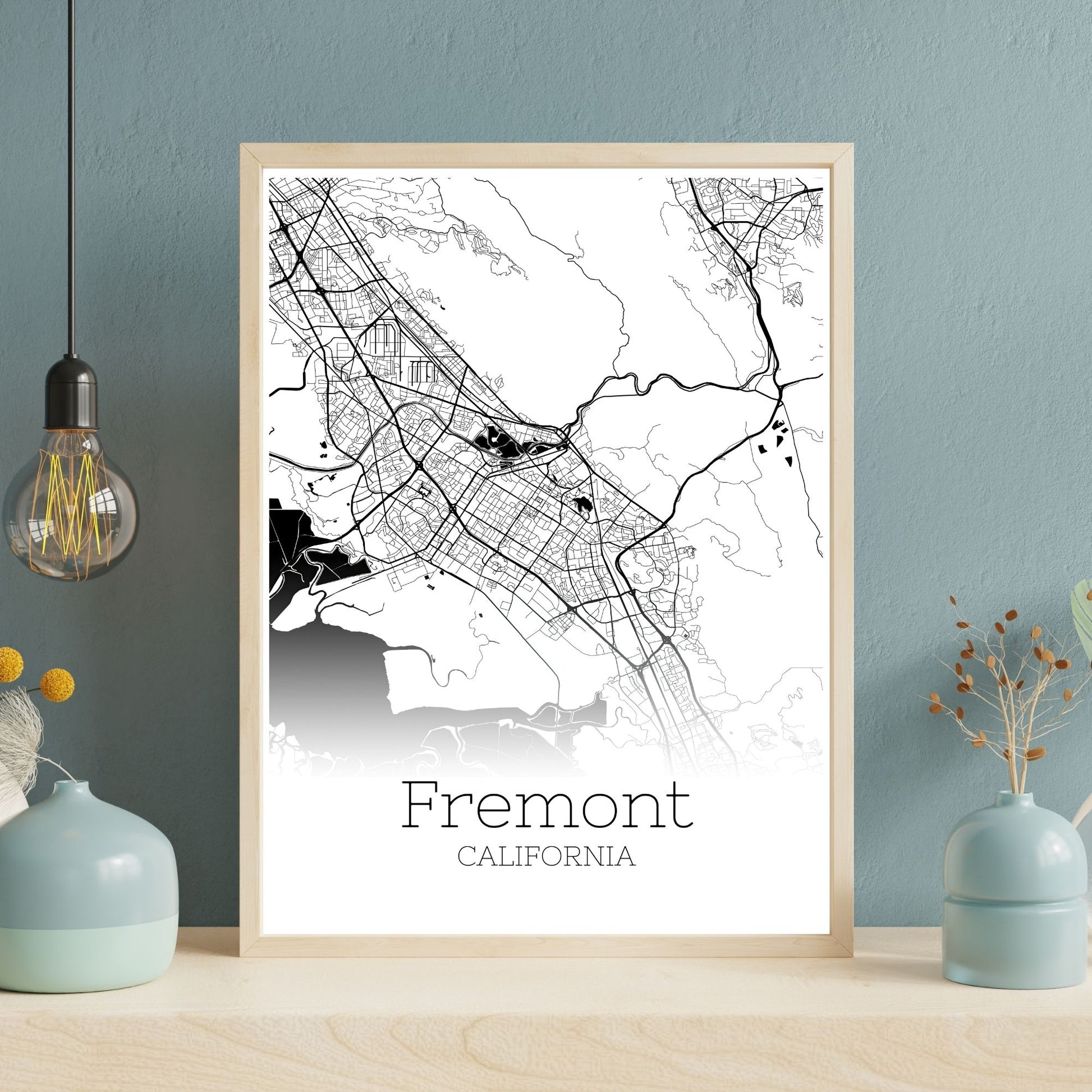 Fremont California City Map Poster - GroovyGrove