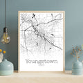 Youngstown Ohio City Map Poster - GroovyGrove