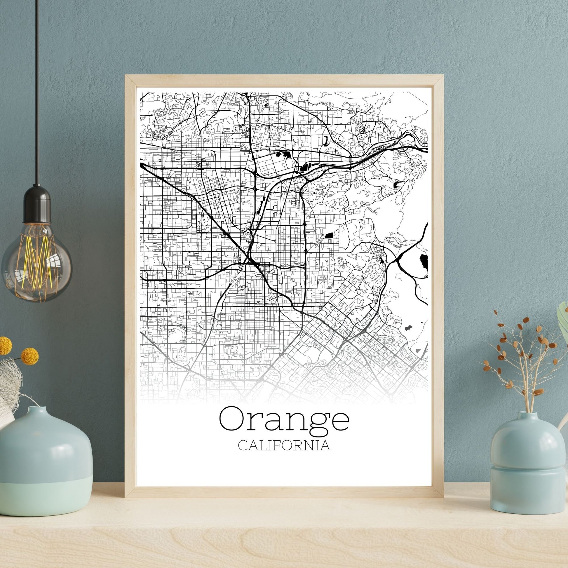 Orange California City Map Poster - GroovyGrove