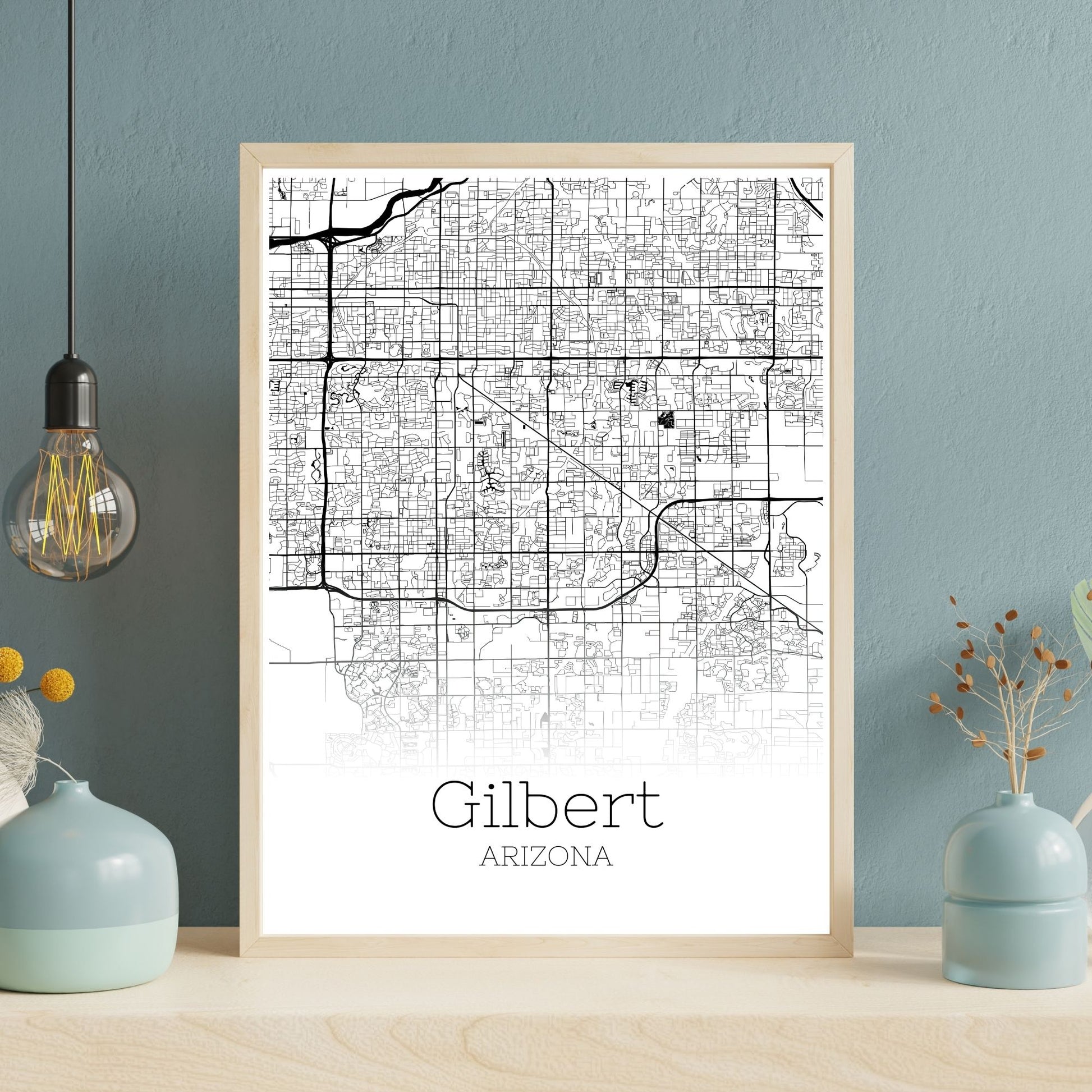 Gilbert Arizona City Map Poster - GroovyGrove