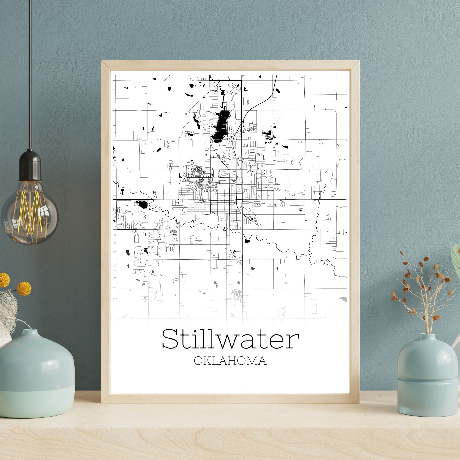 Stillwater Oklahoma City Map Poster - GroovyGrove