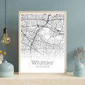 Whittier California City Map Poster - GroovyGrove