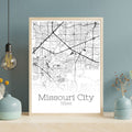 Missouri City Texas Map Poster - GroovyGrove