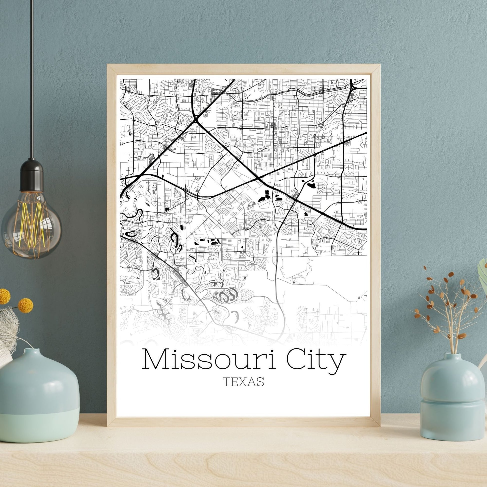 Missouri City Texas Map Poster - GroovyGrove