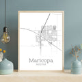 Maricopa Arizona City Map Poster - GroovyGrove