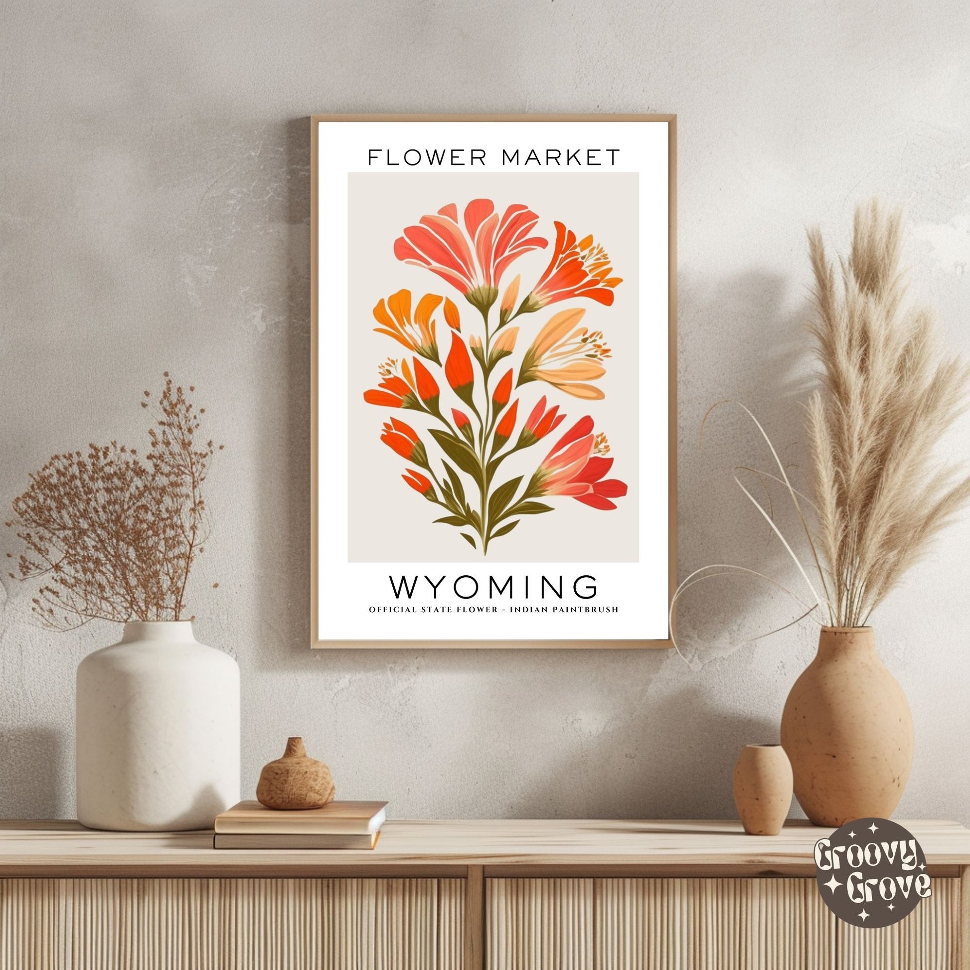 Wyoming Flower Market Poster - GroovyGrove