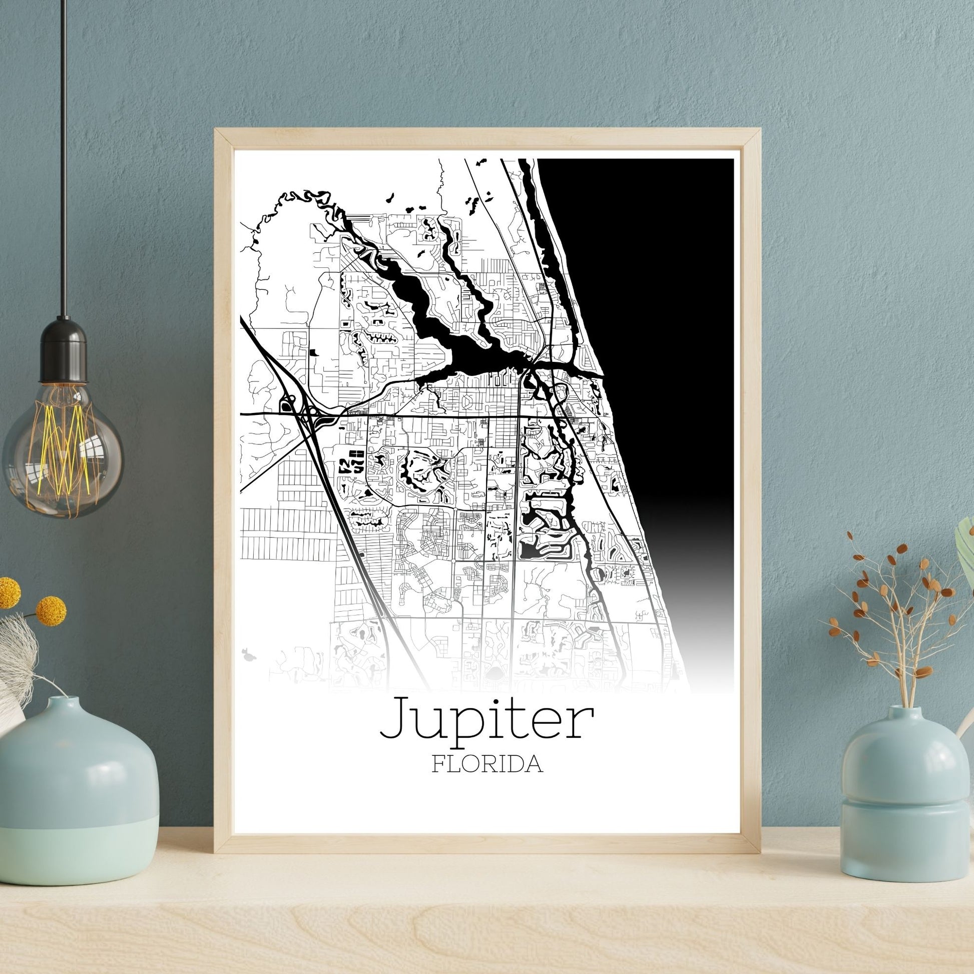 Jupiter Florida City Map Poster - GroovyGrove