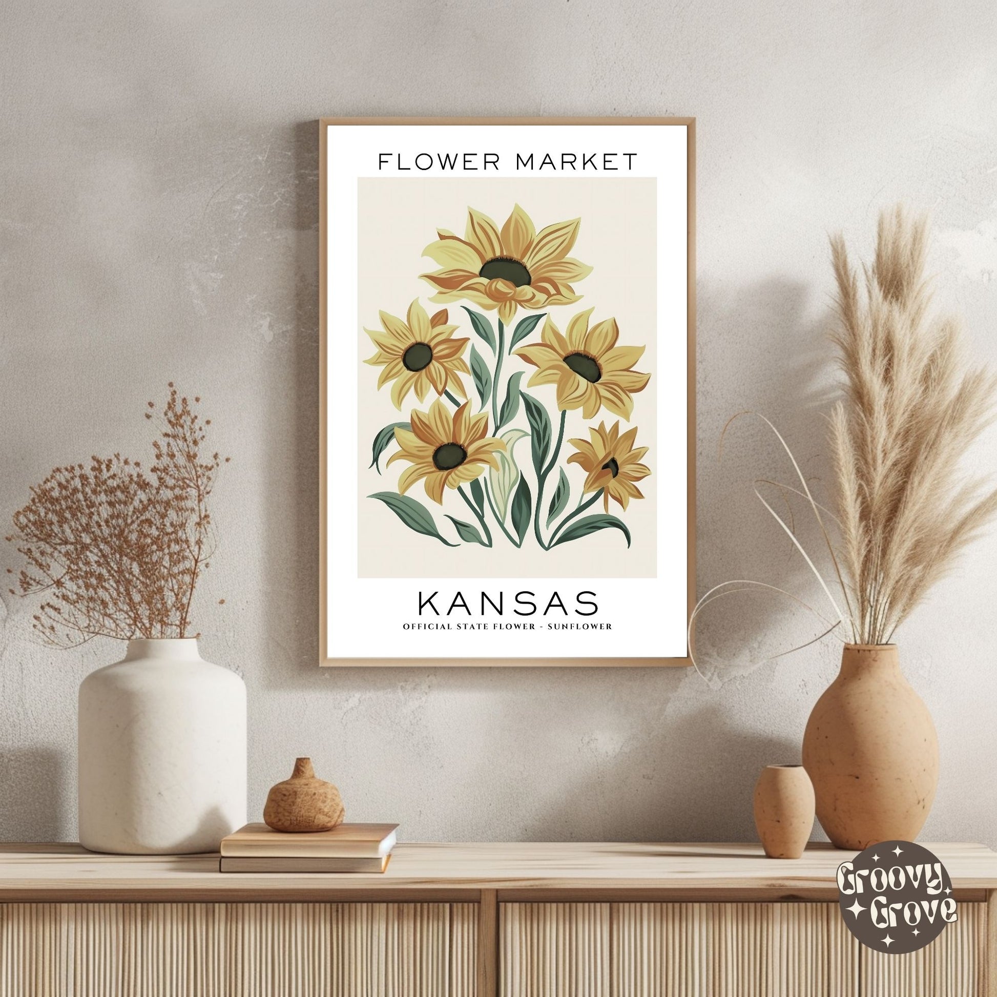 Kansas Flower Market Poster - GroovyGrove