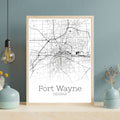 Fort Wayne Indiana City Map Poster - GroovyGrove