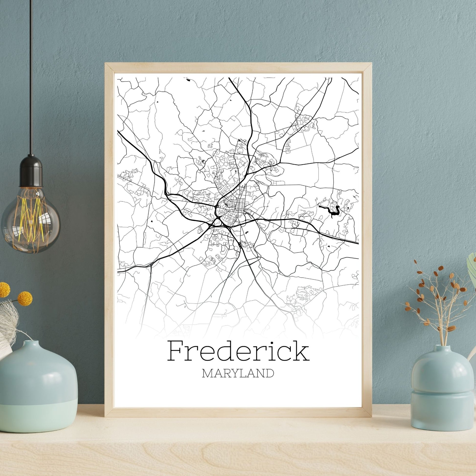 Frederick Maryland City Map Poster - GroovyGrove