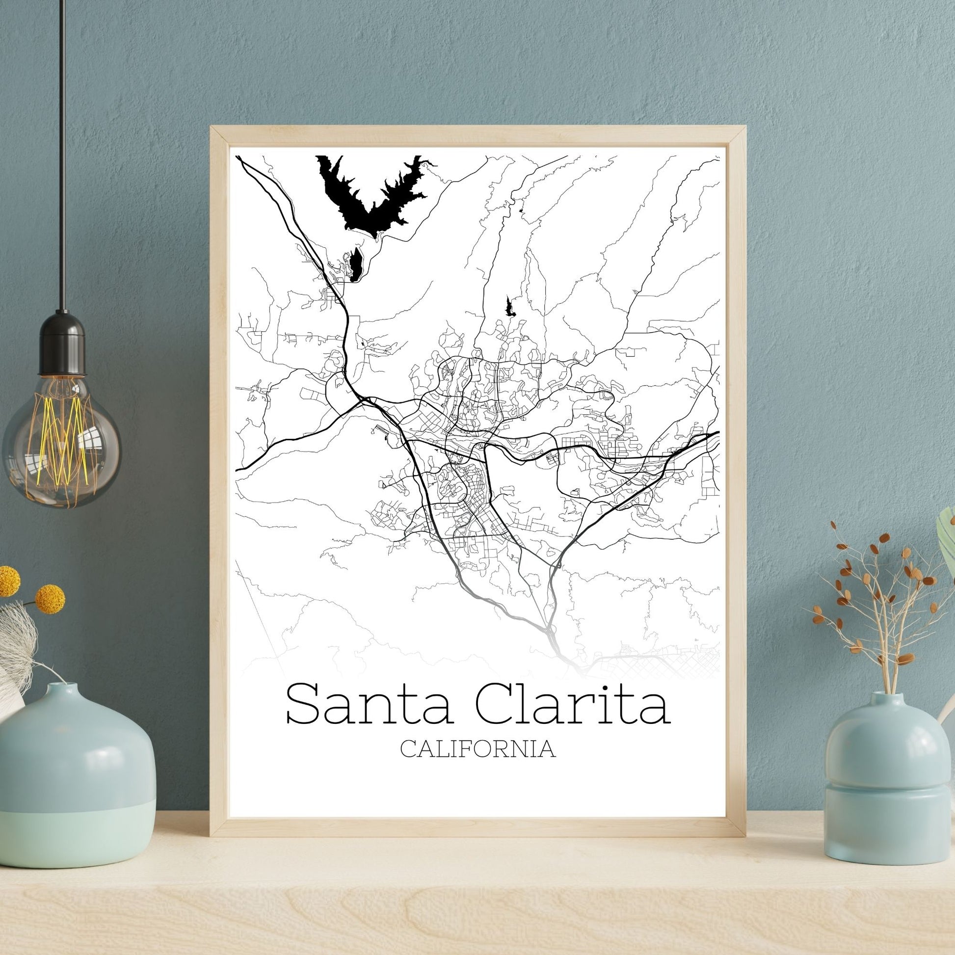 Santa Clarita California City Map Poster - GroovyGrove