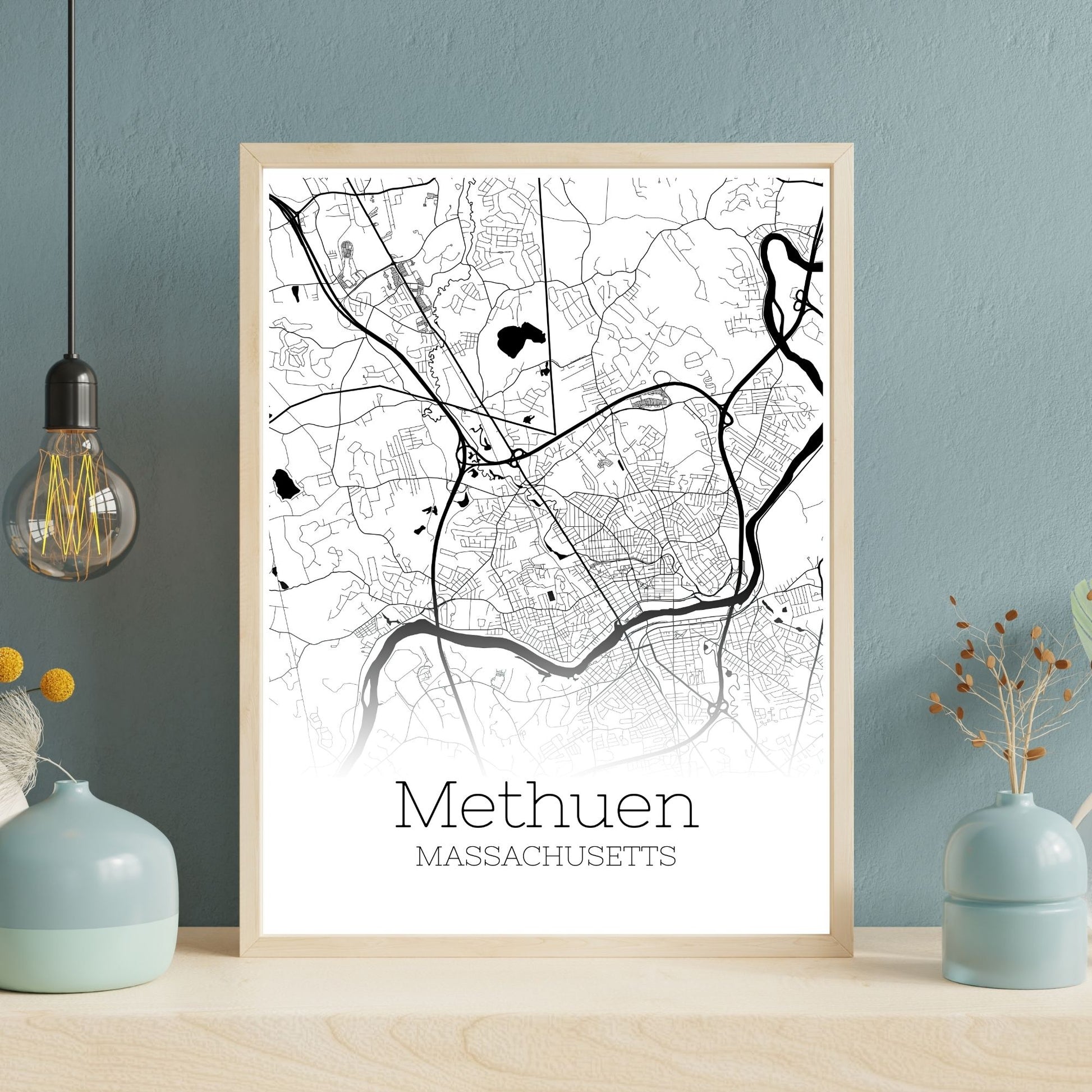 Methuen Massachusetts City Map Poster - GroovyGrove