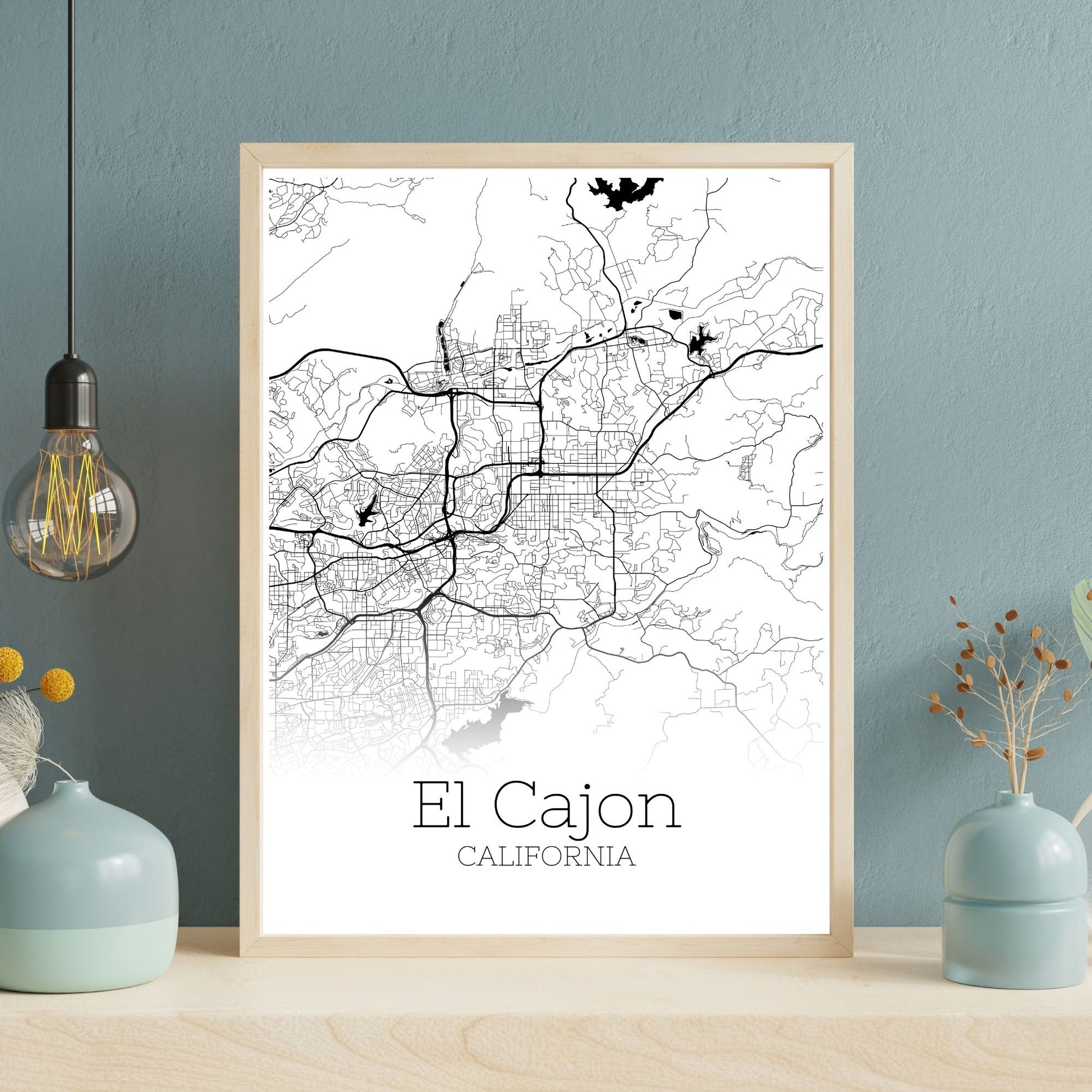 El Cajon California City Map Poster - GroovyGrove