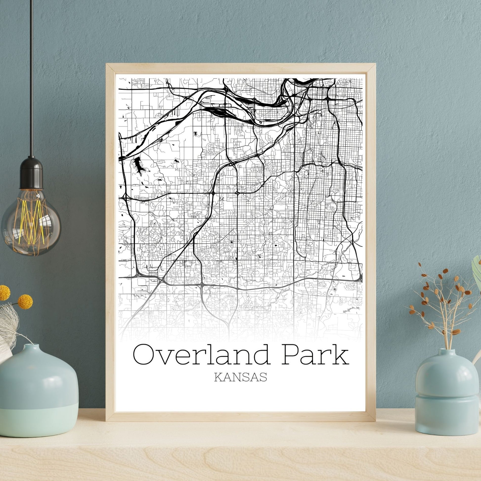 Overland Park Kansas City Map Poster - GroovyGrove