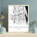 Palm Beach Gardens Florida City Map Poster - GroovyGrove