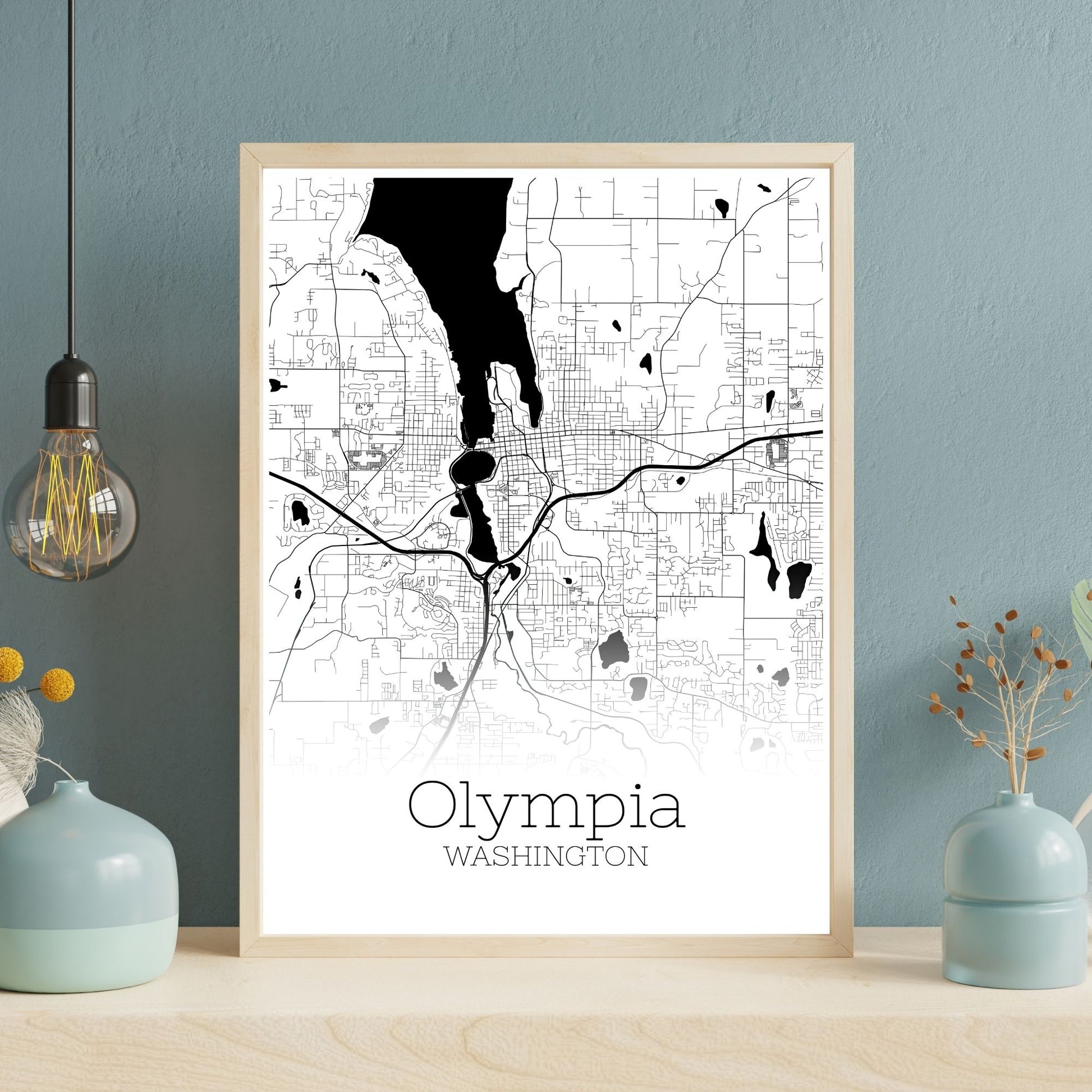 Olympia Washington City Map Poster - GroovyGrove