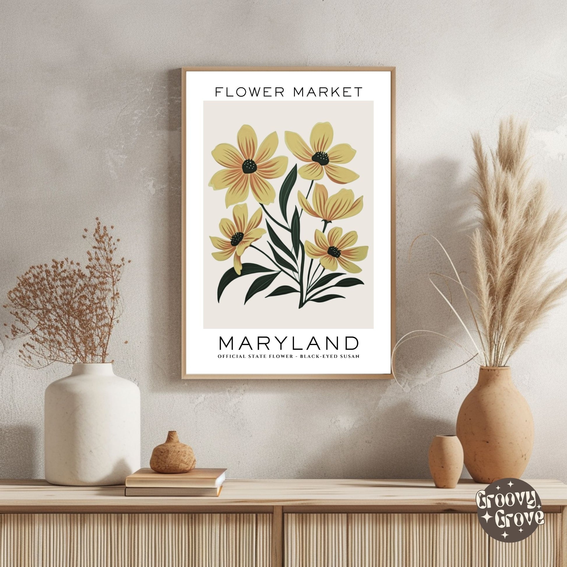 Maryland Flower Market Poster - GroovyGrove