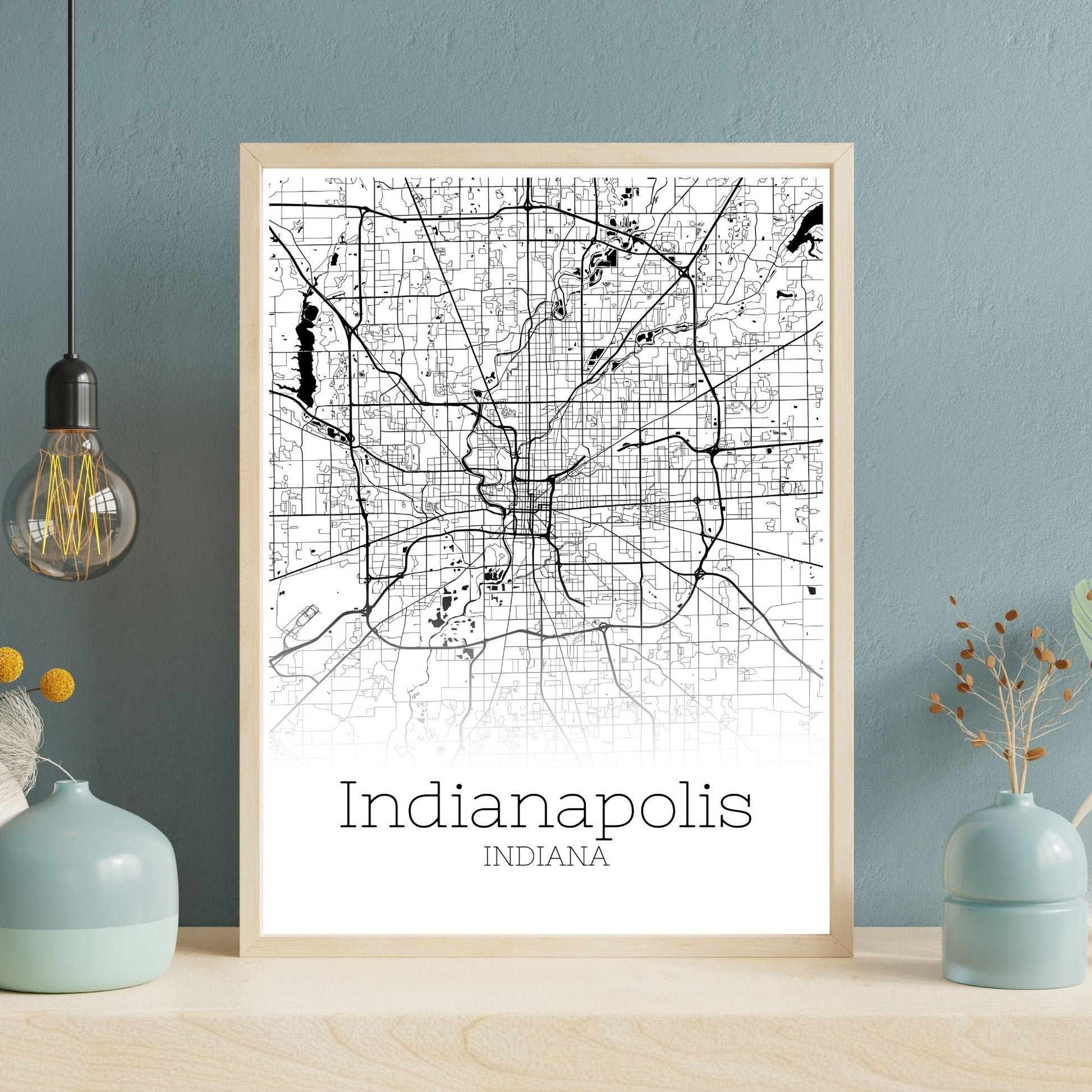 Indianapolis Indiana City Map Poster - GroovyGrove