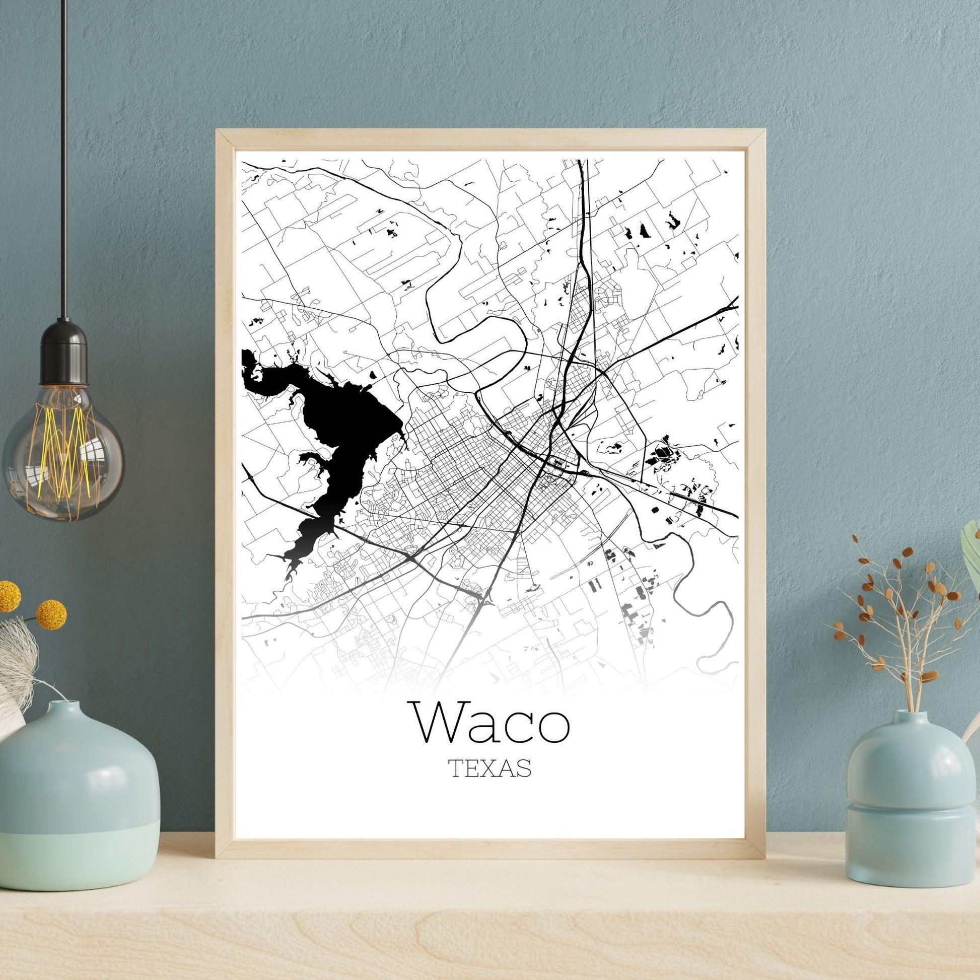 Waco Texas City Map Poster - GroovyGrove