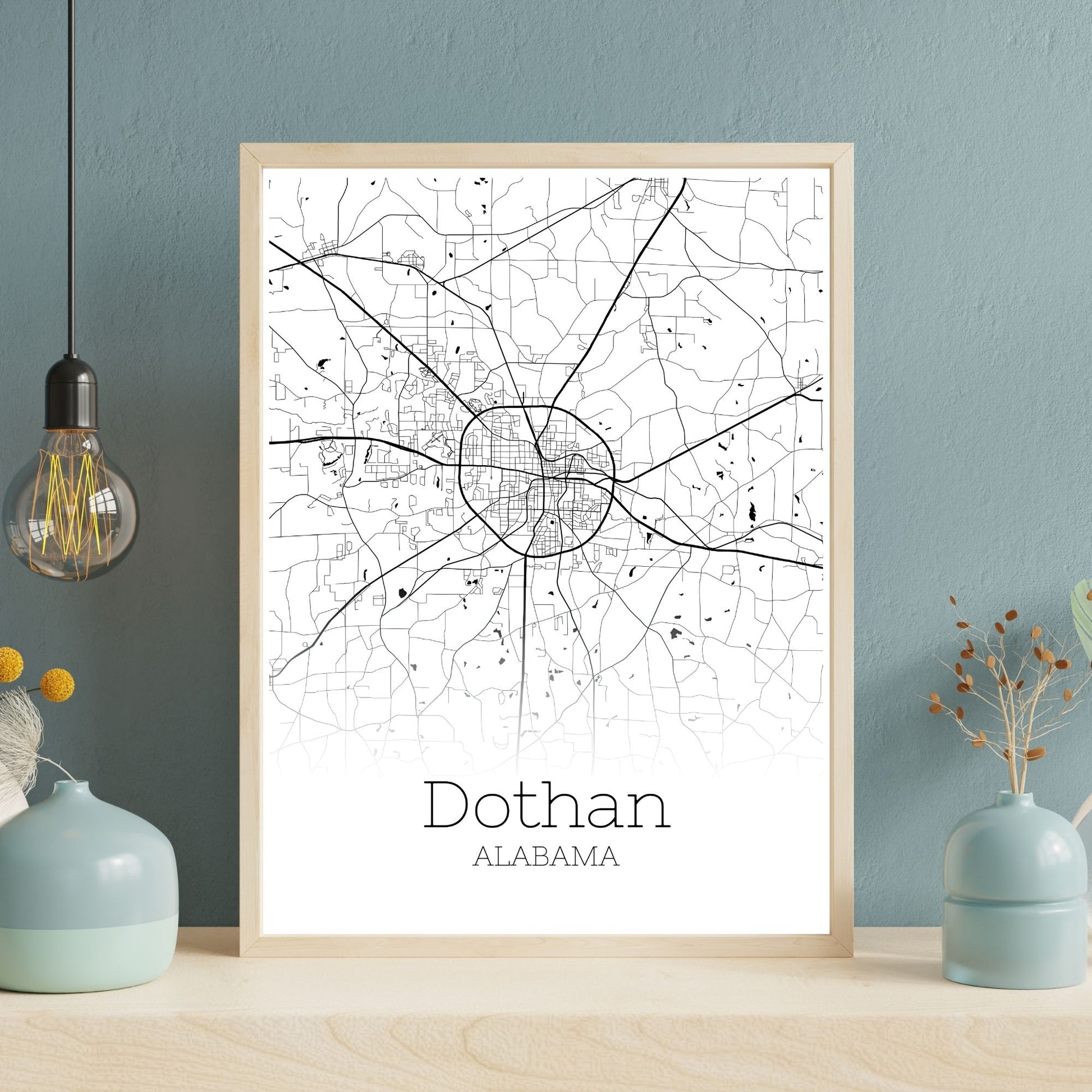 Dothan Alabama City Map Poster - GroovyGrove