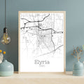 Elyria Ohio City Map Poster - GroovyGrove