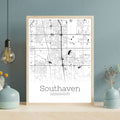 Southaven Mississippi City Map Poster - GroovyGrove