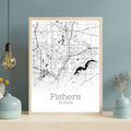 Fishers Indiana City Map Poster - GroovyGrove