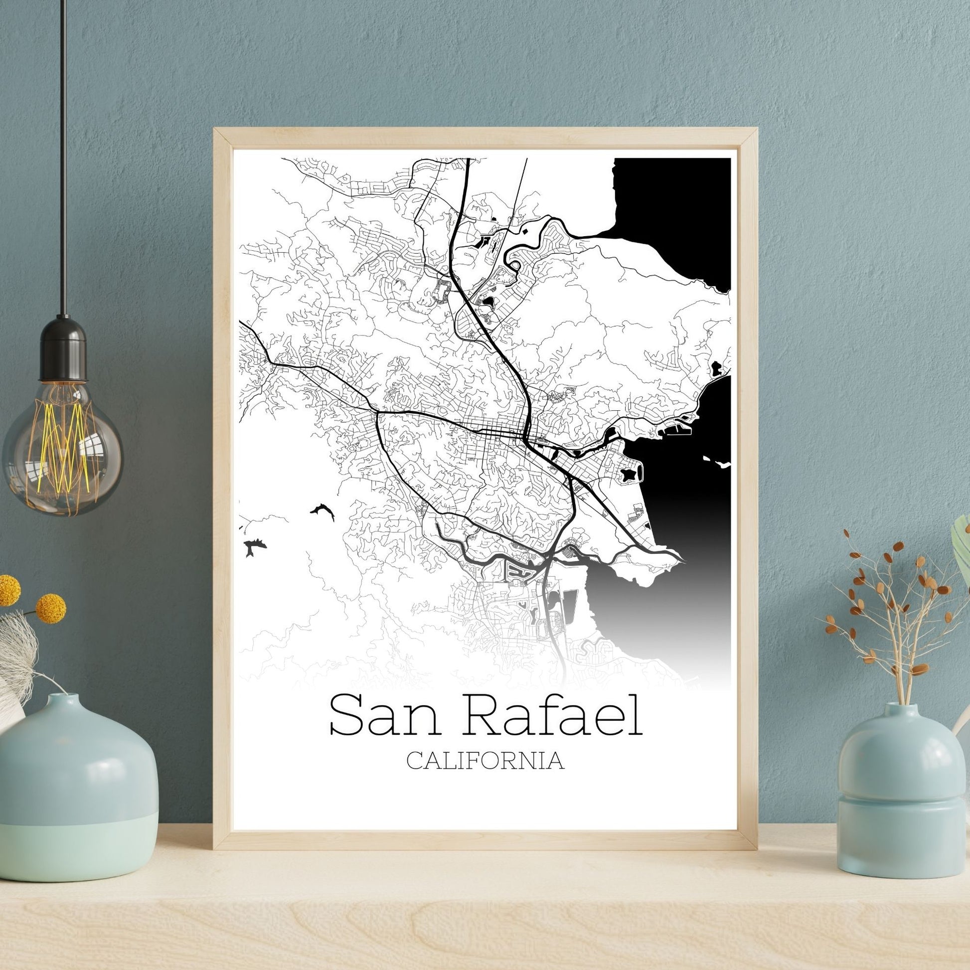 San Rafael California City Map Poster - GroovyGrove