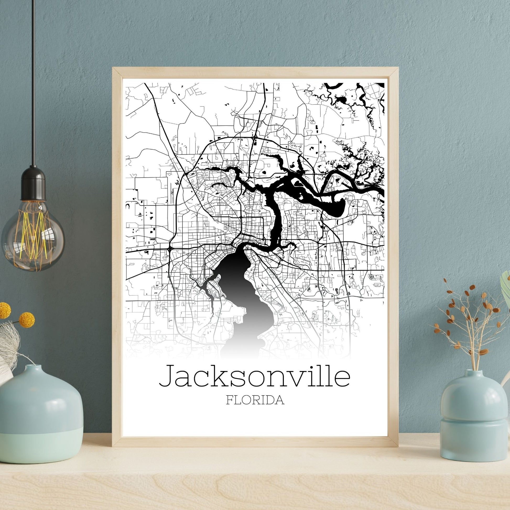 Jacksonville Florida City Map Poster - GroovyGrove