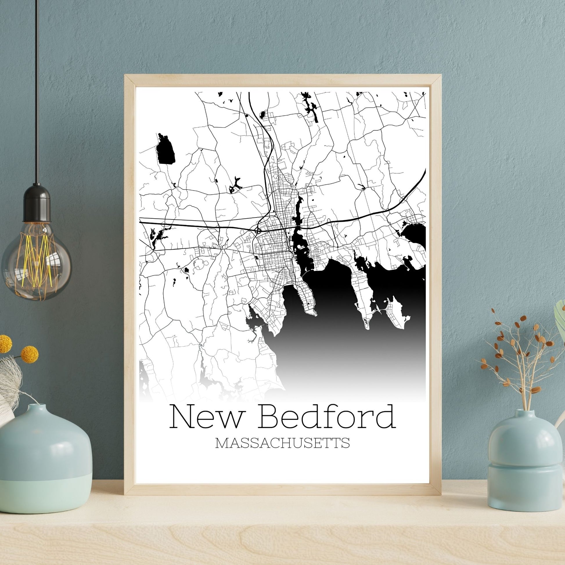 New Bedford Massachusetts City Map Poster - GroovyGrove